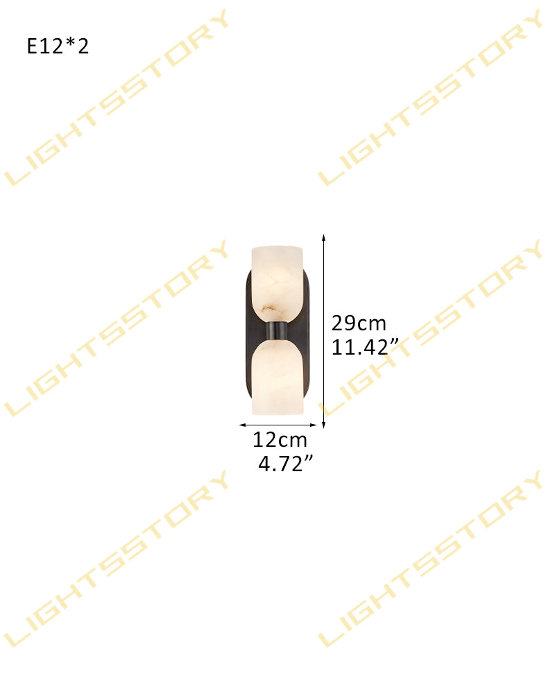 Lucian Alabaster Rectangle Wall Sconce - Serene White - Small