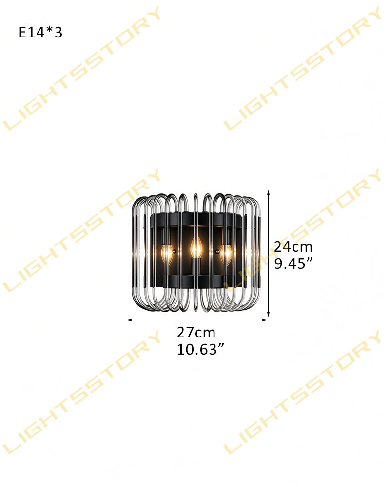 Solstice Aura Fluted Glass Wall Light Sconce - Flush Mount, Lux Gold Trim - Living & Dining Rooms, Bedrooms, Bathrooms & Hallways