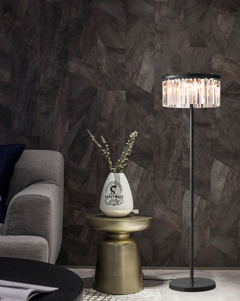 black crystal floor lamp