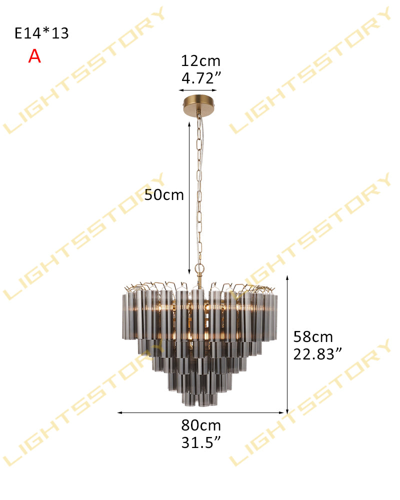 LightsStory Statement Multi-Tier Circular Cone Pendant Light - Tubular Glass