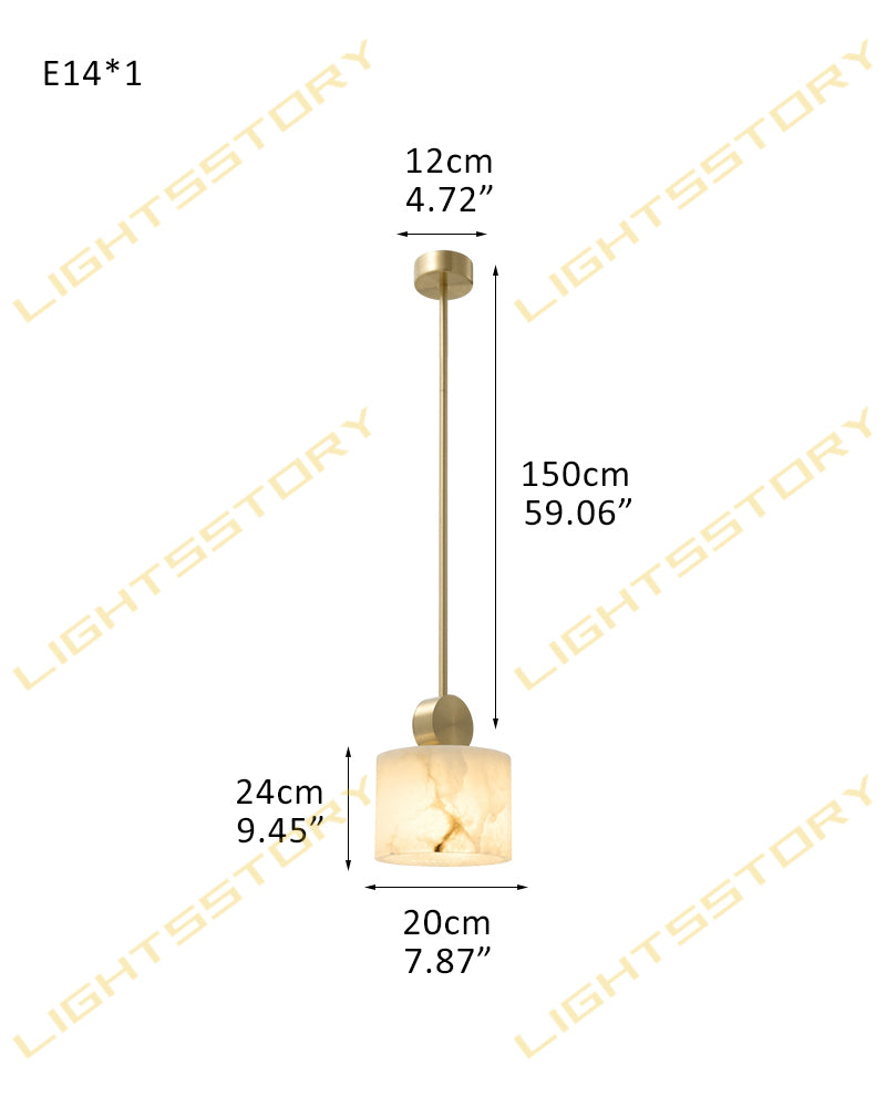 Elegant Adjustable Cable Brass/Black Alabaster Round Pendant Lamps for Dining room