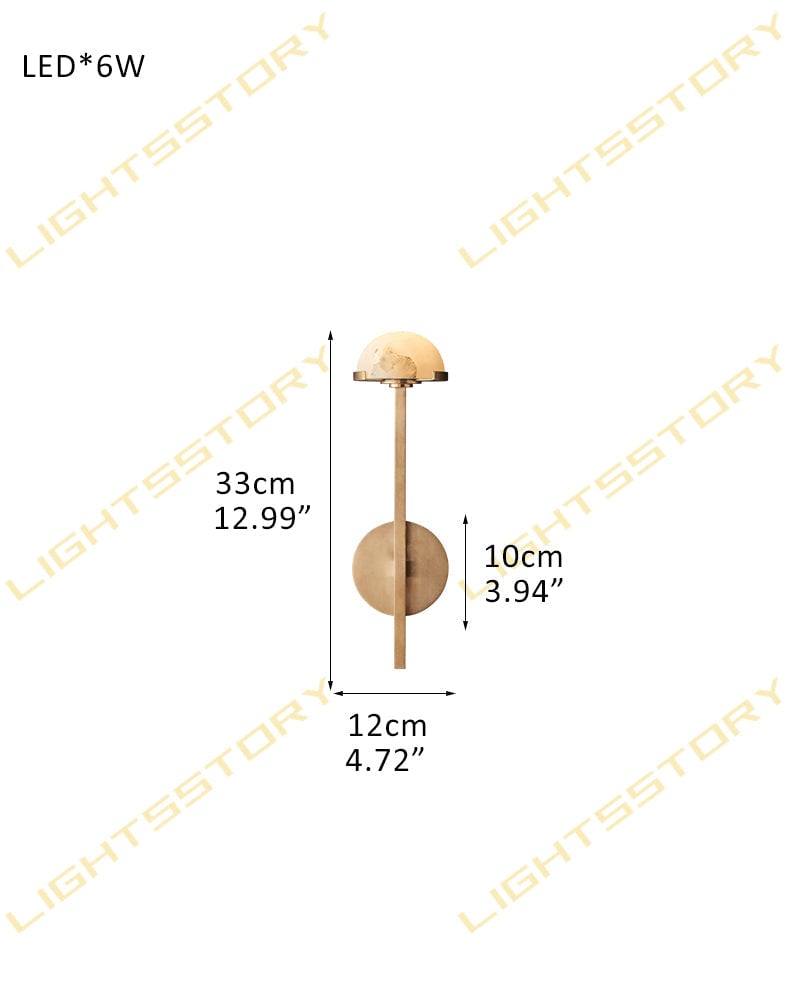 Comporta Series Geometric Wall Sconce | Sculptural Two-Tier Hand-Carved Natural Alabaster, Brass and Black finish for Living Rooms, Hallways, and Bedside Suites 1-light-D12*H33CM D4.72"*H12.99" Brass Flush Mounted Wall Sconce Lamp