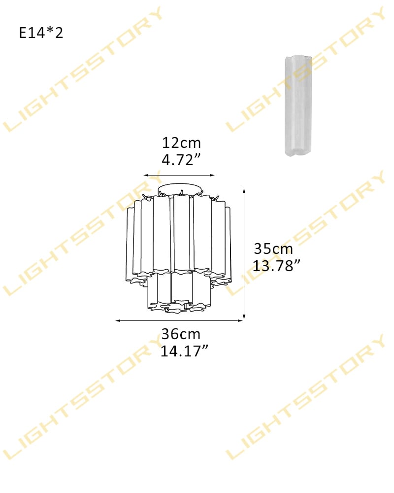 Cortina Series Geometric Flush Mount Ceiling Lamp | Star-Shaped Hand-blown authentic Murano glass tubes, Elegant gold accents for Dining Rooms and Living Areas 2 light -D36*H35CM D14.17"*H13.78"(8 tubes) Gold + White Glass Modern Ceiling lamp