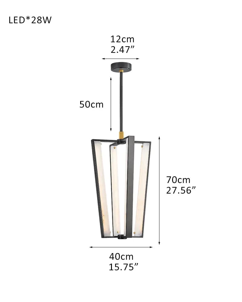 Edgemere Series Geometric Linear Pendant Light | Linear Architectural Natural Alabaster Light Panels, Modern Brass and Black finish for Kitchen Islands and Dining Rooms 4-light-D40*H70CM D15.8"*H27.6" Black Modern Pendant lamp
