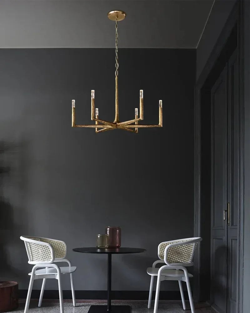Elmsworth Series Grand Chandelier | Tapered Silhouette Hand-Hammered Forged Wrought Iron, Antique Black or Brushed Copper finish for Great Rooms and Grand Dining Halls American Vintage chandelier lamp