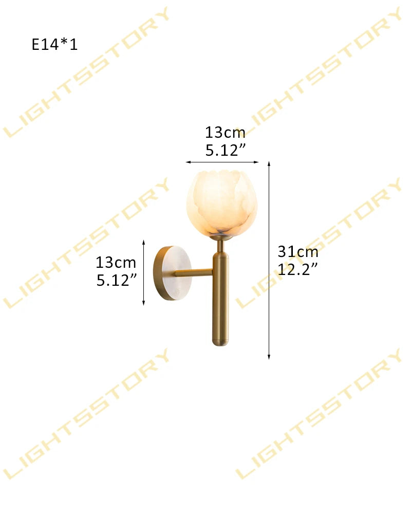 Lightstory Series Modern Alabaster Marble Pendant Lighting | 3/5/7/9 Lights Petal Bud with Gold or Black accents for Dining Room,Hotels American chandelier