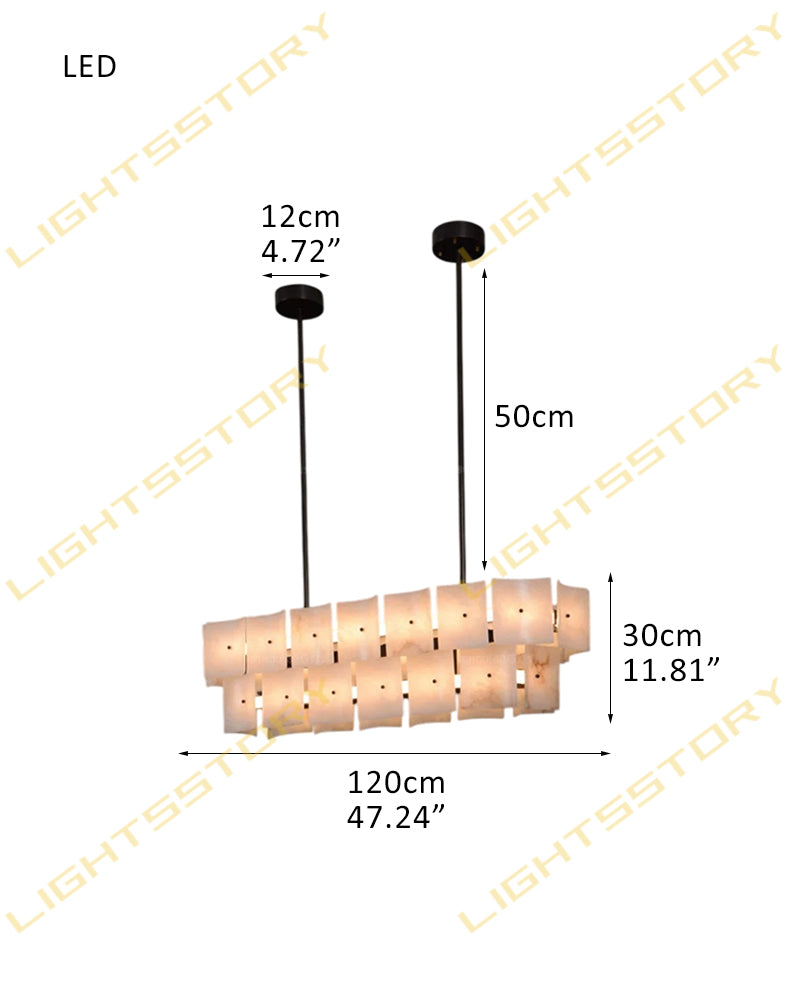 Alabaster Studded Curved Panel Double Tier O Chandelier - Natural Spanish Alabaster,  Serene Black Trim - Kitchen, Dining Rooms & Living Rooms (Copy)