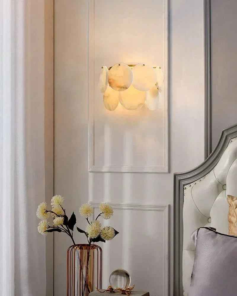 LightsStory Series Ethereal Chandelier | Multi-Tier Cascading Hand-Carved Spanish White Alabaster Shells, Solid Brass for Dining Rooms and Grand Foyers Modern Pendant lamp