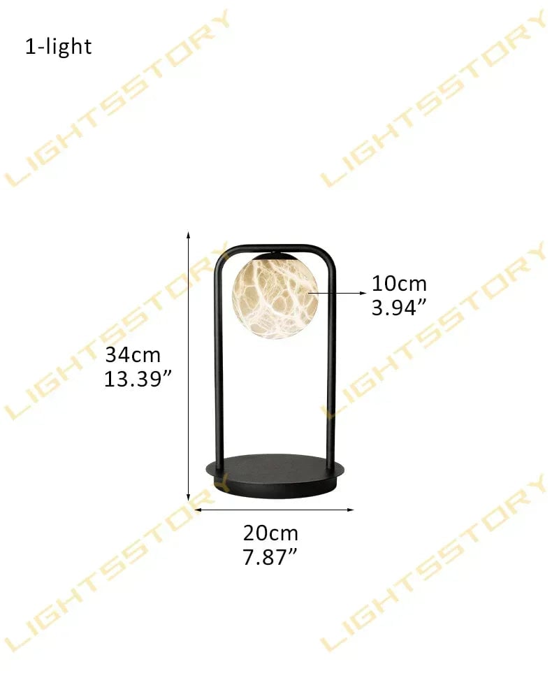 LightsStory Series Ethereal Floor Lamp | Adjustable Cluster Hand-Carved Natural Alabaster, Antique Black Iron for Living Rooms and Reading Nooks 1-light-D20*H34CM D7.87"*H13.39"-Table Black Modern Art Design Floor Lamp