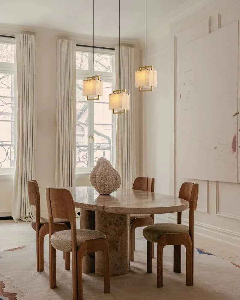LightsStory Series Ethereal Pendant Light | Cluster Suspension Hand-polished marble and alabaster with copper and brass, Polished Brass for Grand Lobbies, Hotels, and Mansions Modern Pendant lamp
