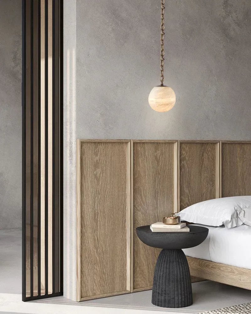 LightsStory Series Ethereal Pendant Light | Hand-Carved Globe Hand-Carved Natural Alabaster, Hand-Applied Premium Finish for Grand staircases, high ceilings, and modern entryways Modern Pendant lamp