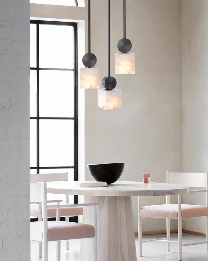 LightsStory Series Ethereal Pendant Light | Round Alabaster Soft Glowing Natural Alabaster Shade, Premium Stainless Steel finish for Dining Rooms, Bedrooms, and Living Rooms Modern Pendant lamp