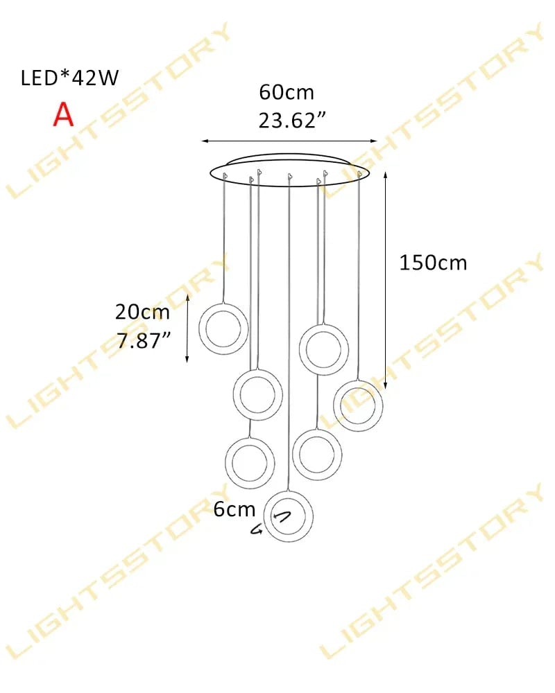 LightsStory Series Ethereal Pendant Light | Round Ring Exquisite snowflake stone and polished stainless steel, Polished Stainless Steel finish for Bedrooms, living rooms, and dining rooms A-7 light-D20*H20CM D7.87"*H7.87" Modern Pendant lamp