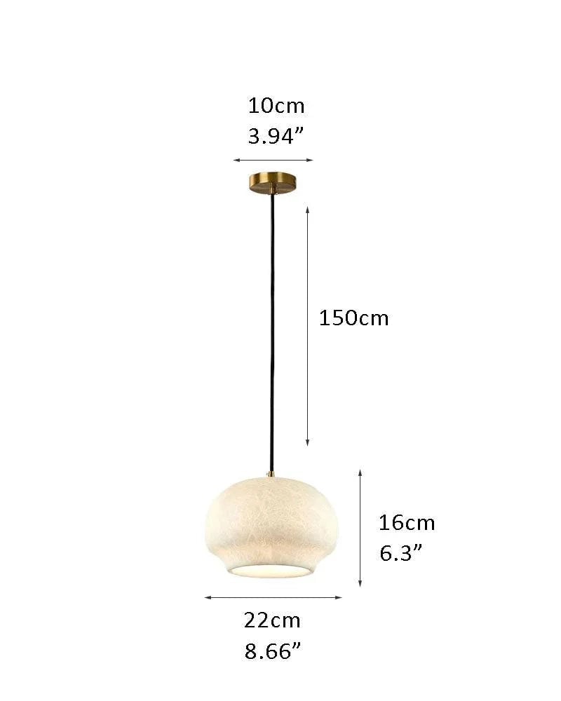 LightsStory Series Ethereal Pendant Light | Translucent Alabaster Shade Natural Alabaster Marble, Antique Copper finish for Dining Rooms and Kitchen Islands B-D22*H16CM D8.66*H6.3" White + Brass Modern Pendant lamp