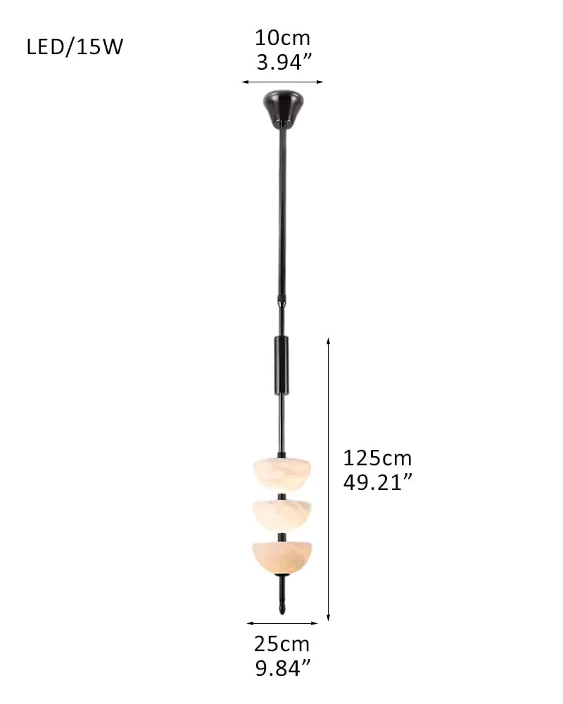 LightsStory Series Ethereal Pendant Light | Triple Sphere Natural Marble and Snowflake Textured Alabaster, Luxury Brass finish for Living Rooms and Bedrooms 1 Set - D25*H125CM D10"*50" Black Modern Pendant lamp