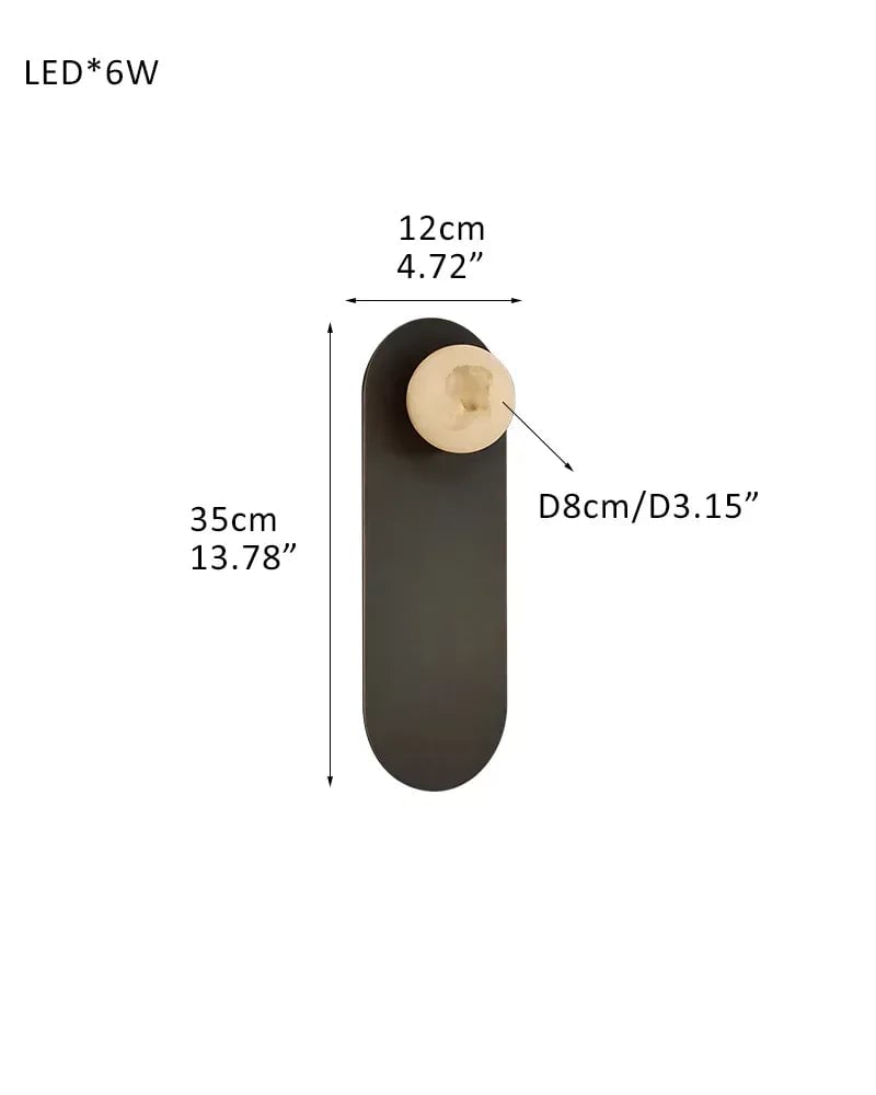 LightsStory Series Geometric Ceiling Light | Alabaster Globe Natural Alabaster Globe with Brass Disc Frame, Mirrored Black finish for Kitchen Islands, Dining Rooms, and Living Areas Sconce-D12*H35CM D4.72"*H13.78"(1 Globes) Black Modern Pendant lamp