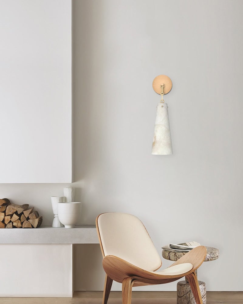 LightsStory Series Geometric Chandelier | Clustered Silhouette Translucent Alabaster and Brass, Premium Brass and Black finish for Modern Living Rooms and Dining Areas Vintage Simple Pendant Lamp
