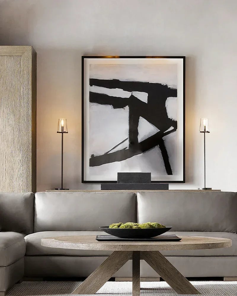 LightsStory Series Geometric Floor Lamp | Open Circular Lacquered brass structure with clear glass shades, Lacquered Black finish for Dining rooms, kitchens, and entryways American chandelier