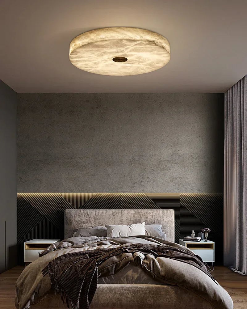 LightsStory Series Geometric Flush Mount Ceiling Light | Sculptural Snowflake Pattern Natural Gypsum Craftsmanship, Natural Matte Finish for Living Rooms and Entryways Modern Ceiling lamp