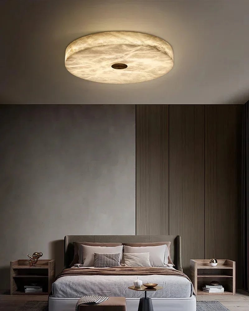 LightsStory Series Geometric Flush Mount Ceiling Light | Sculptural Snowflake Pattern Natural Gypsum Craftsmanship, Natural Matte Finish for Living Rooms and Entryways Modern Ceiling lamp
