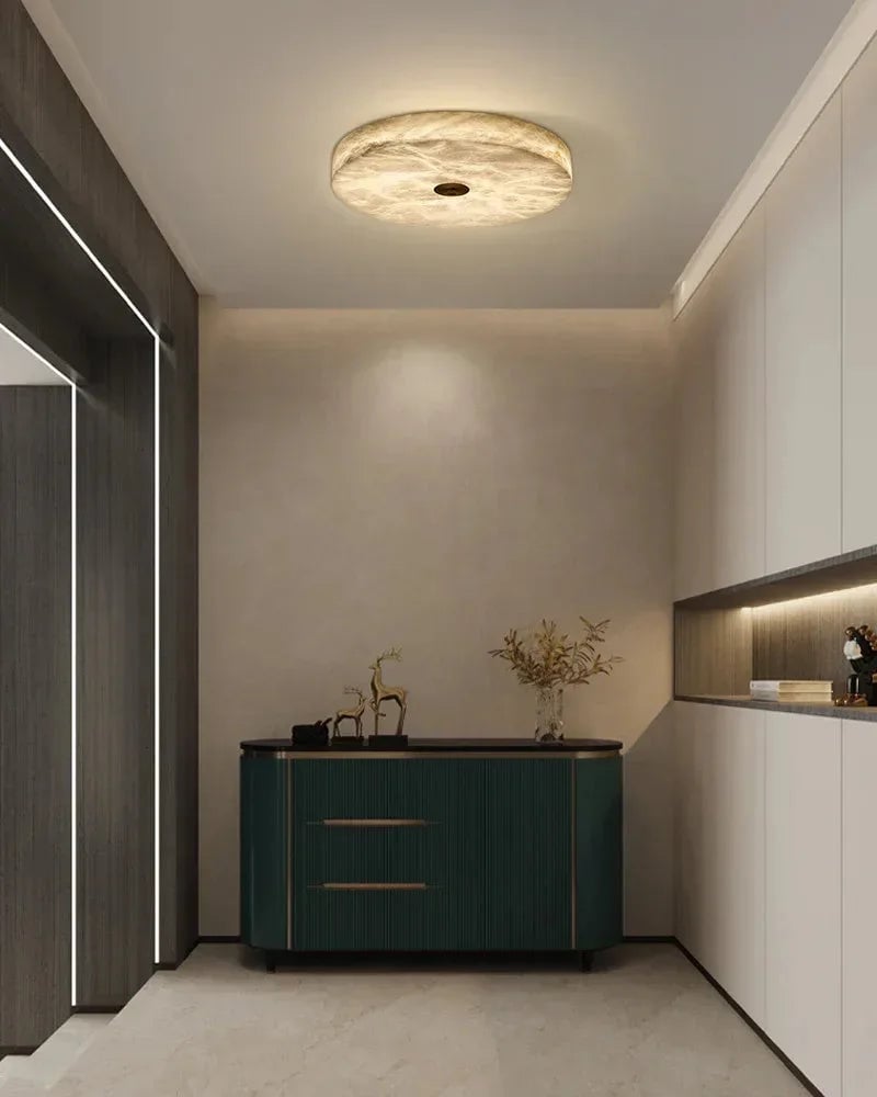 LightsStory Series Geometric Flush Mount Ceiling Light | Sculptural Snowflake Pattern Natural Gypsum Craftsmanship, Organic Matte Finish for Bedrooms, living areas, and entryways Modern Ceiling lamp