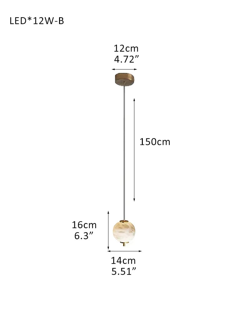 LightsStory Series Geometric Linear Pendant | Linear Hand-carved natural alabaster stone, Sleek brass finish for Kitchen islands, desks, and dining tables 1-light-D14*H16CM D5.51"*H6.3"-B White + Brass Modern Pendant lamp