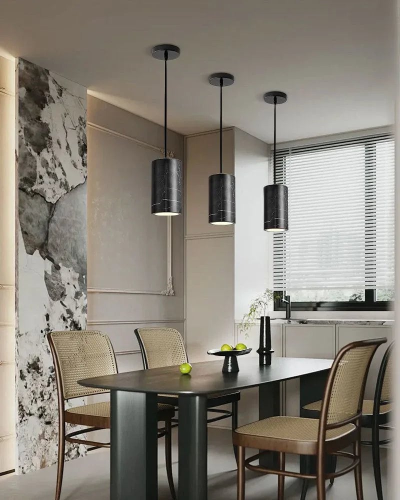 LightsStory Series Geometric Pendant Light | Cylindrical Solid Marble and Premium Aluminum, Premium Matte Finish for Kitchen Islands and Dining Tables Modern Pendant lamp