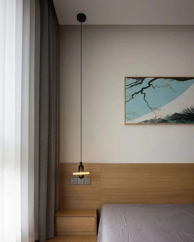 LightsStory Series Geometric Pendant Light | Minimalist Marble Ring Durable Spanish Marble and Polished Metal, Black Hardware for Corridors and Entryways Modern Pendant lamp