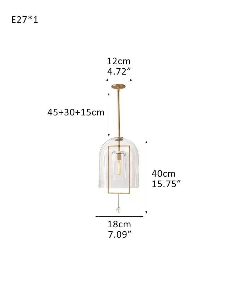 LightsStory Series Geometric Pendant Light | Sculptural Orb Hand-Blown Clear Glass and Black Copper, Black Copper finish for Modern Dining Rooms and Kitchen Islands 1-light-D18*H40CM D7.09"*H15.75" Brass American Vintage chandelier lamp