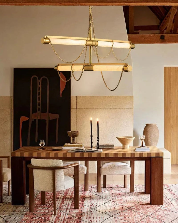 Alabaster LightsStory Series Pendant Light | Brass & Black Metal