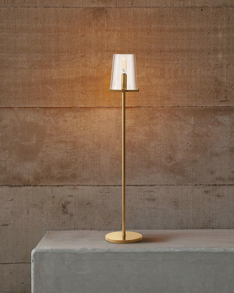 LightsStory Series Geometric Table Lamp | Open Circular Classic brass structure with clear glass shades, Lacquered black brass finish for Living rooms, dining rooms, kitchens, and entryways American chandelier