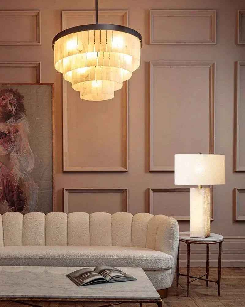 LightsStory Series Geometric Wall Light | Dual Layer Translucent Marble Panels with Brushed Brass Accents, Brushed Brass for Entryways and Bedrooms Flush Mounted Wall Sconce Lamp