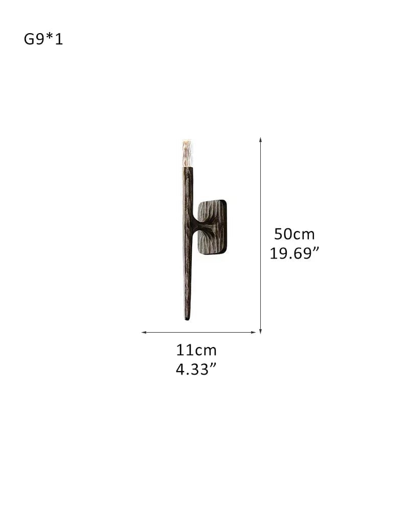 LightsStory Series Geometric Wall Light | Linear Hand-hammered raw metal, Brushed copper or matte black finish for Hallways and Modern Living Spaces W-L11*H50CM L4.33"*H19.69" Black American Vintage chandelier lamp