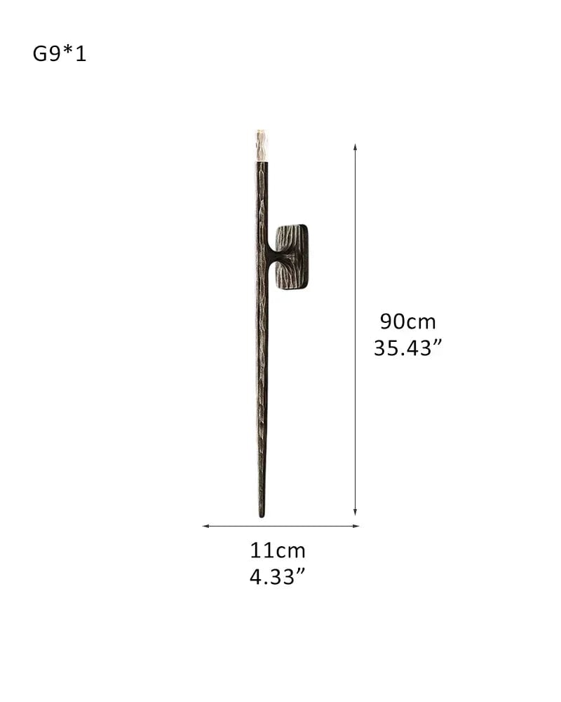 LightsStory Series Geometric Wall Light | Linear Hand-hammered raw metal, Brushed copper or matte black finish for Hallways and Modern Living Spaces W-L11*H90CM L4.33“*H35.43" Black American Vintage chandelier lamp
