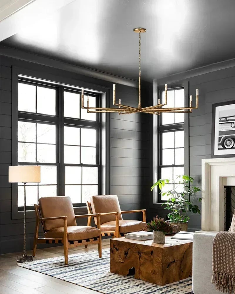LightsStory Series Geometric Wall Light | Linear Hand-hammered raw metal, Brushed copper or matte black finish for Hallways and Modern Living Spaces American Vintage chandelier lamp