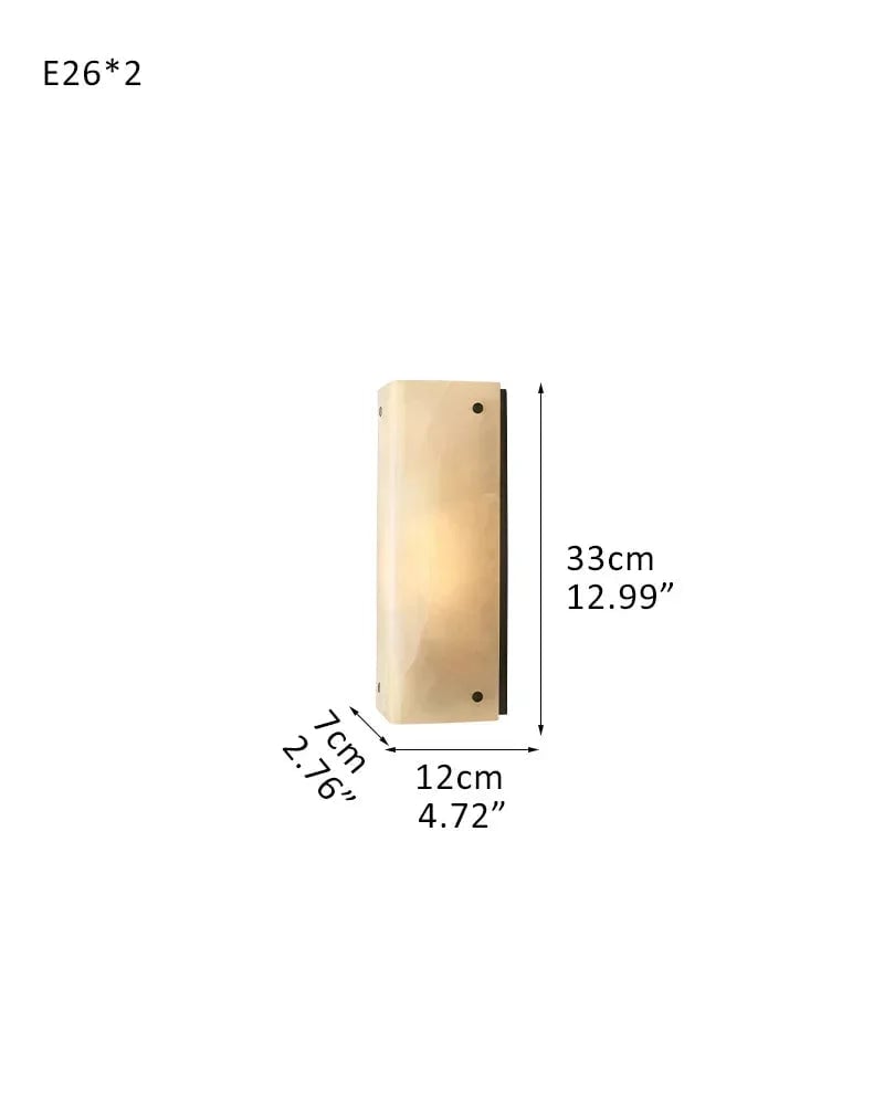 LightsStory Series Geometric Wall Sconce | Hand-Carved Alabaster Hand-Carved Natural Alabaster and Durable Brass, Premium Black and Brass finish for Modern Living Rooms and Hallways L12*W7*H33CM L4.72"*W2.76"*H12.99" Black Flush Mounted Wall Sconce Lamp