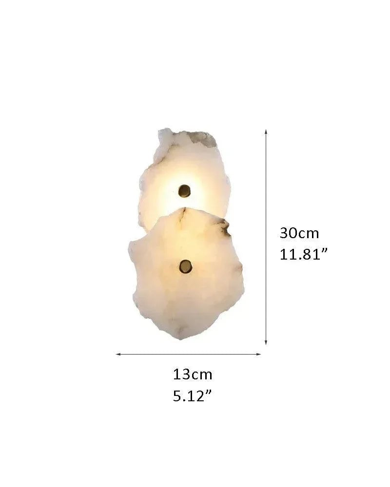 LightsStory Series Geometric Wall Sconce | Multi-head Sculptural Natural White Marble with Polished Brass and Gold Accents, Polished Brass for Modern Living Rooms and Hallways L13*H30CM L5.12*H11.81" White + Brass Modern Art Design Wall Lamp