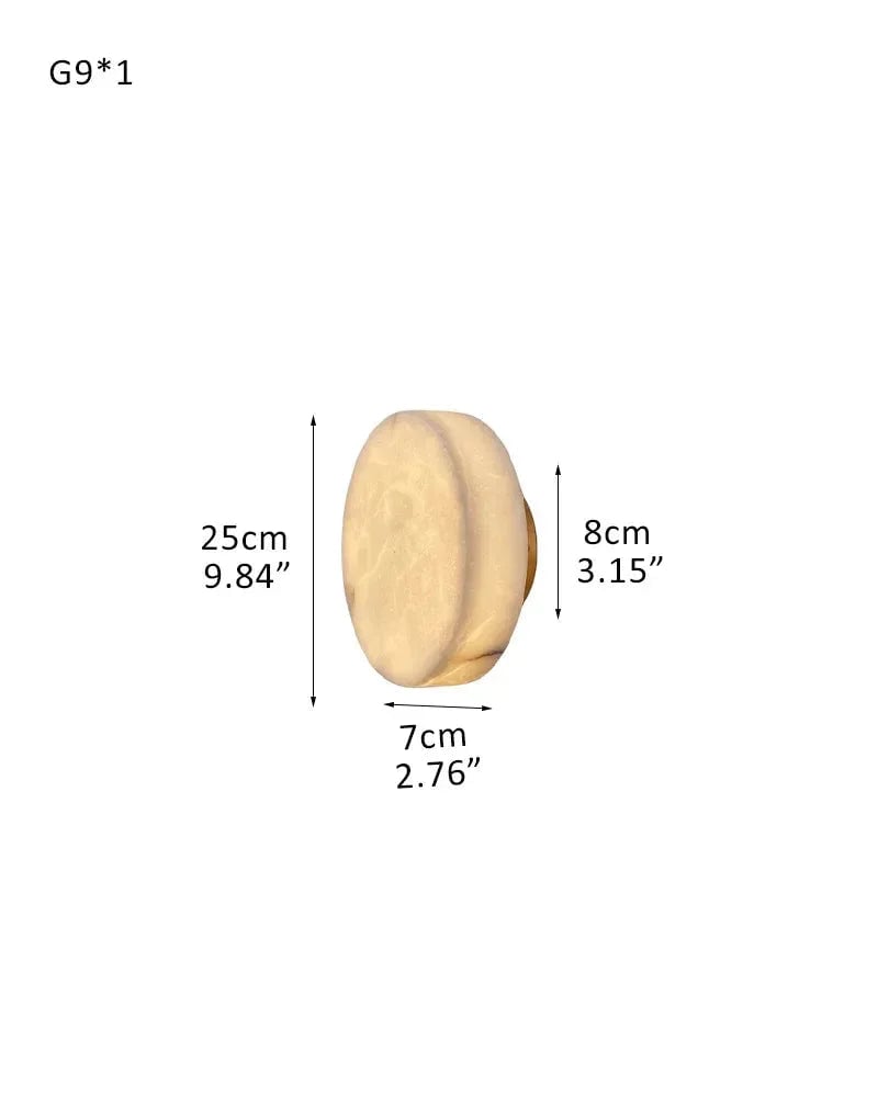 LightsStory Series Geometric Wall Sconce | Orb Natural Marble and Snowflake Gypsum, Premium Brass finish for Vanity Bathrooms and Living Rooms D25*H7CM D10"*H3" Brass + White Modern Art Design Wall Lamp