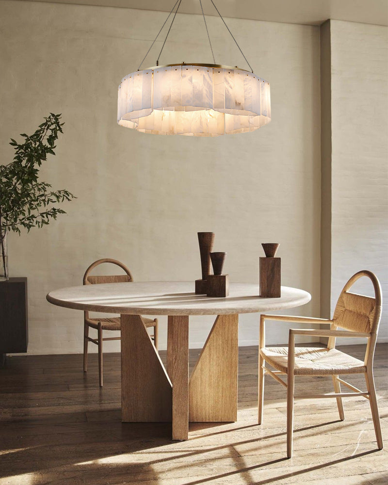 LightsStory Series Murano Swirl Hand-Blown Alabaster Chandelier with Brushed Brass Finish for Living rooms,Dining rooms. Luxury Modern Chandelier