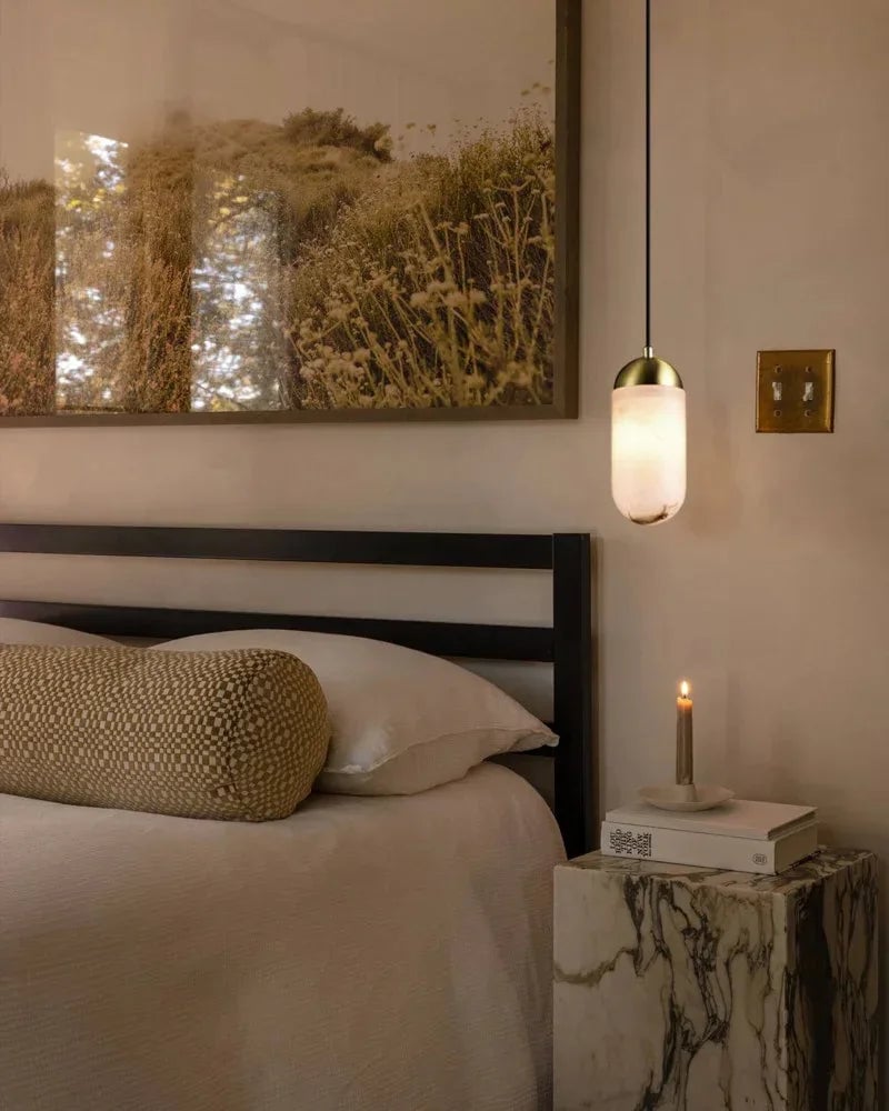 Moonshade Series Geometric Chandelier | Multi-Light Spanish-imported natural marble and gleaming brass, Gleaming Brass finish for Dining and living spaces Luxury Modern Chandelier