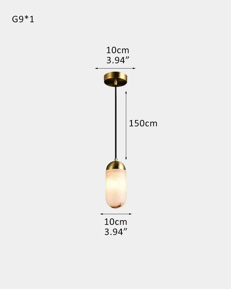 Moonshade Series Geometric Chandelier | Multi-Light Spanish-imported natural marble and gleaming brass, Gleaming Brass finish for Dining and living spaces 1 light-D10CM D4" Brass Luxury Modern Chandelier