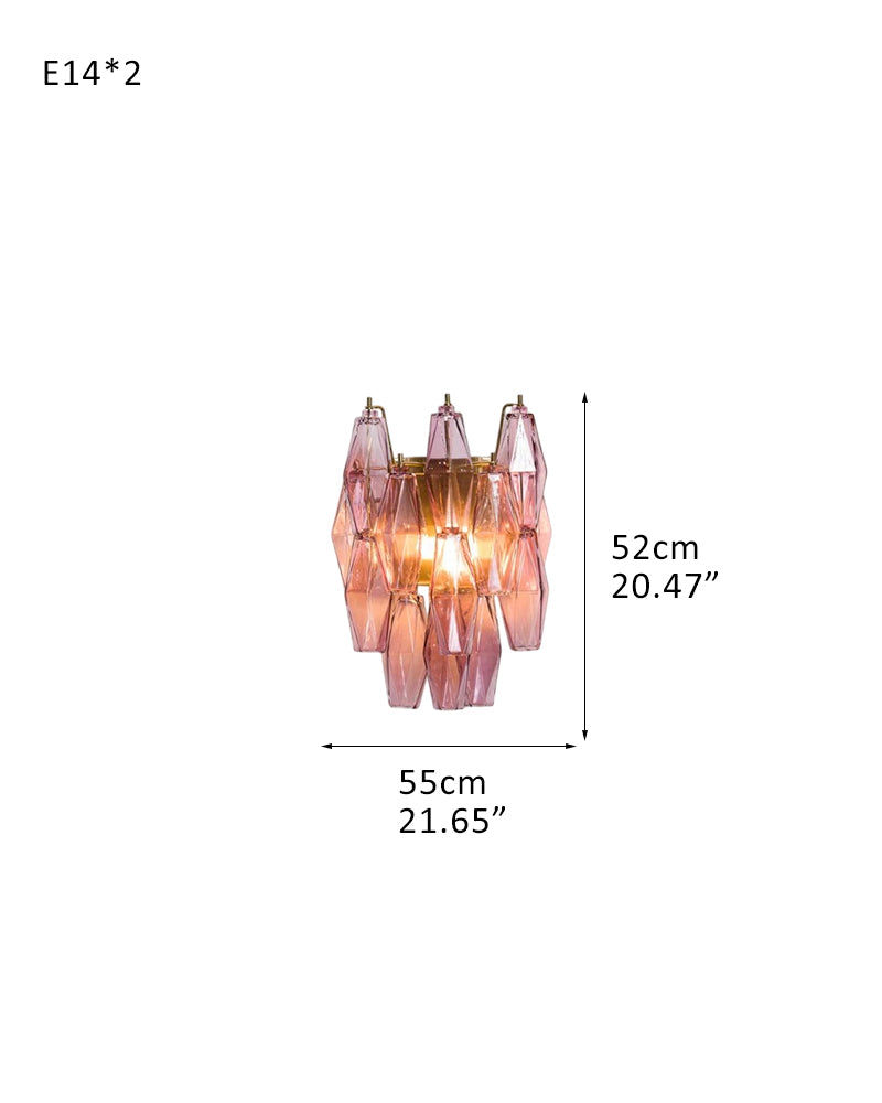 Corridor Sconce Lighting Smoky Blown Tier Glass Wall Light Fixture 11"
