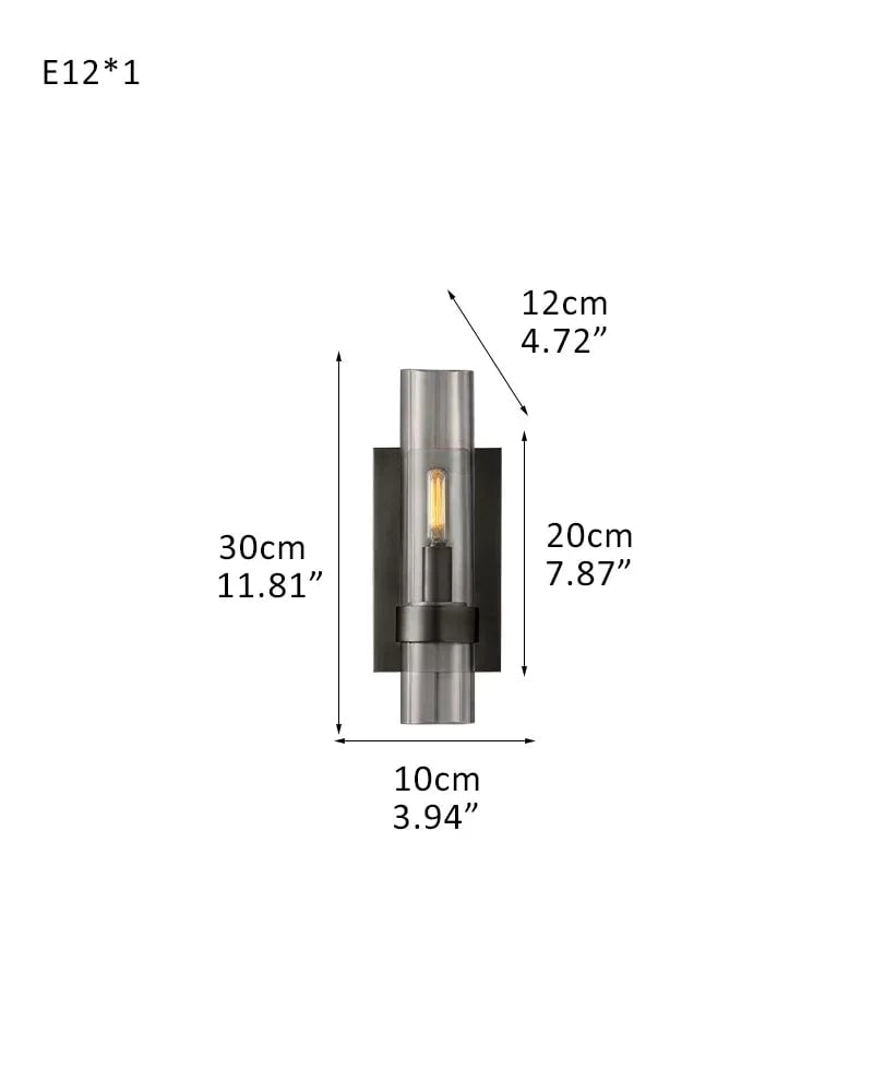 Ravelle Series Geometric Chandelier | Linear Premium hand-blown glass and solid brass construction, Lacquered black brass finish for Dining Rooms and Kitchen Islands 1-light-W10*D12*H30CM W3.94"*D4.72*H11.81"-Sconce Black American chandelier