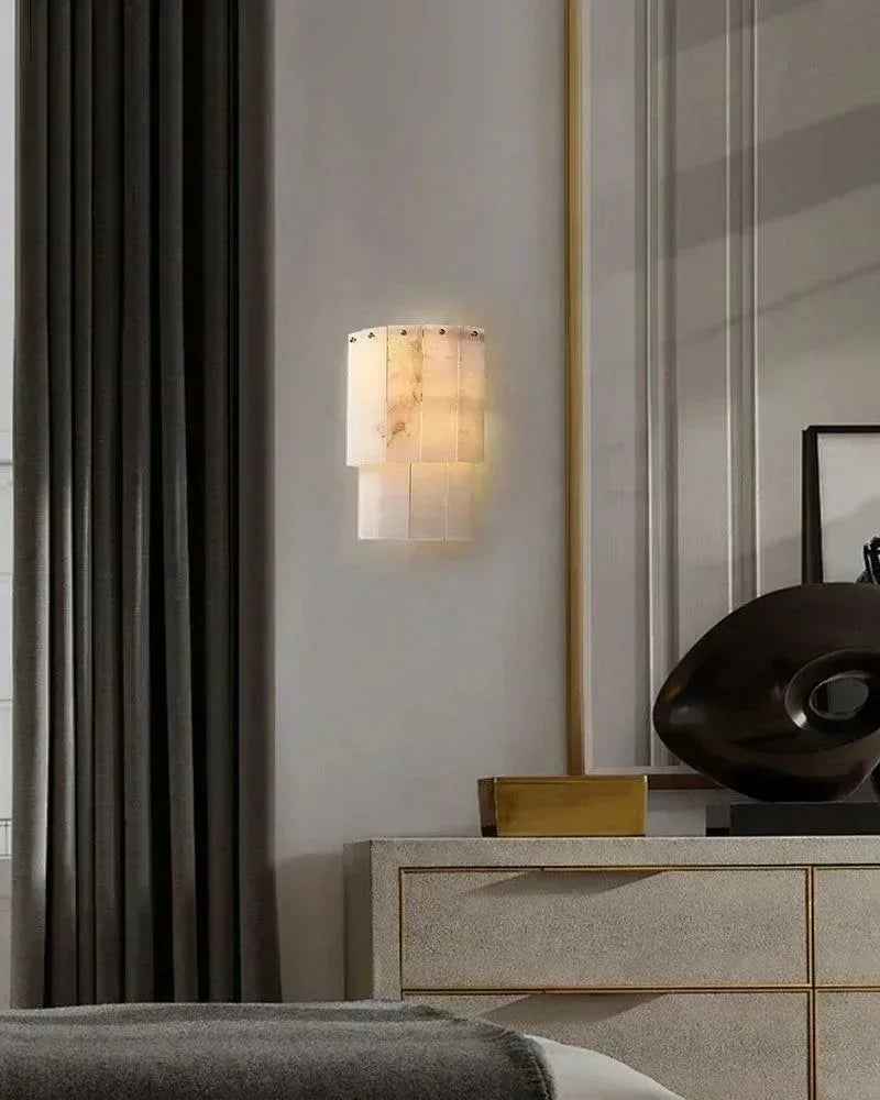 Stowe Series Geometric Chandelier | Multi-Tier Round Solid copper frame and natural marble shade, Brass gold rust-resistant finish for Living rooms, bedrooms, and kitchens American Vintage chandelier lamp