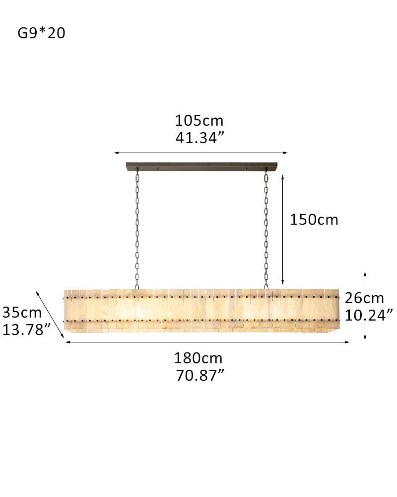 Val d’Isère Series Architectural Chandelier | Linear Tiered Hand-carved alabaster panels and mid-century steel, Mid-century steel finish for Dining rooms, foyers, and offices 20-light-L180CM L71" Black American Vintage chandelier lamp