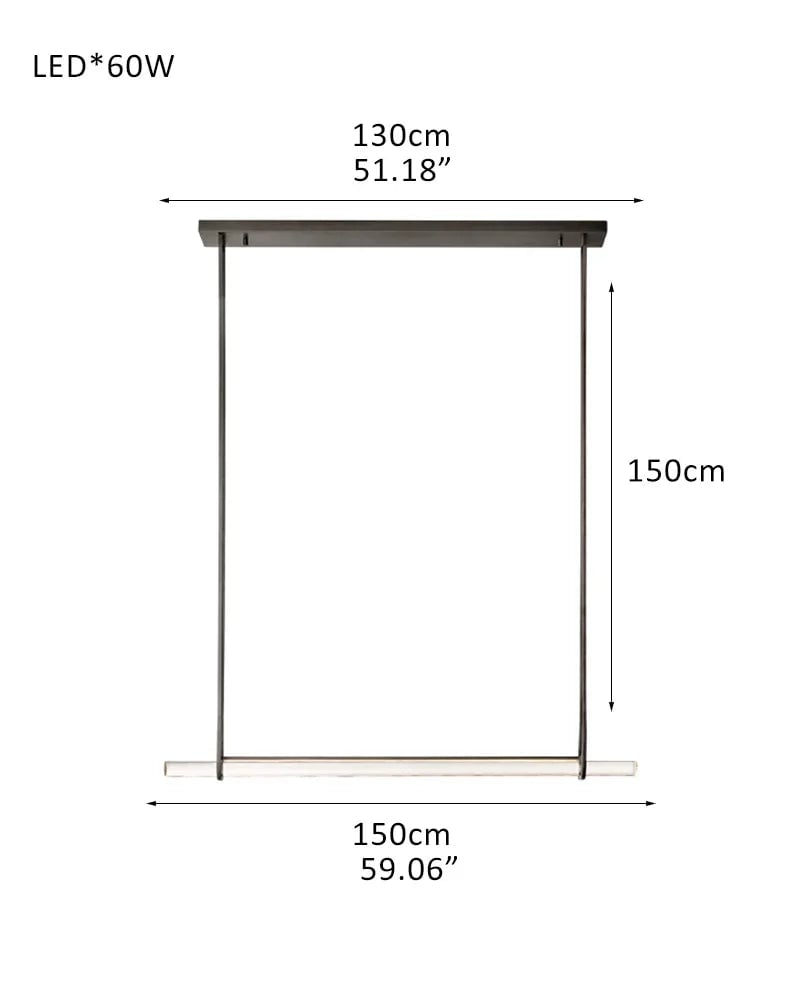Valence Series Architectural Linear Chandelier | Triple Bar Prism Meticulously crafted clear prisms with vertical brass drops, Lacquered Burnished Brass and Black for Dining Rooms and Kitchen Islands American chandelier