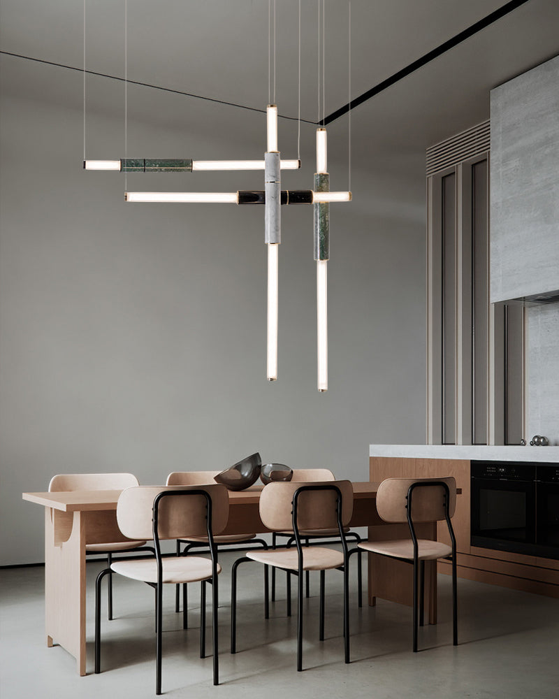 vertically & horizontally pipe tube suspension lamp