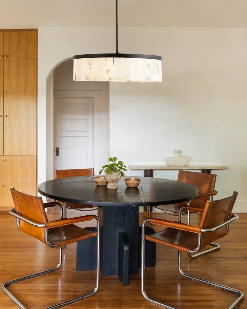 Windham Series Geometric Chandelier | Triple Tier Handcrafted Natural Plaster, Textured Matte Finish for Living Rooms, Bedrooms, and Dining Areas American chandelier