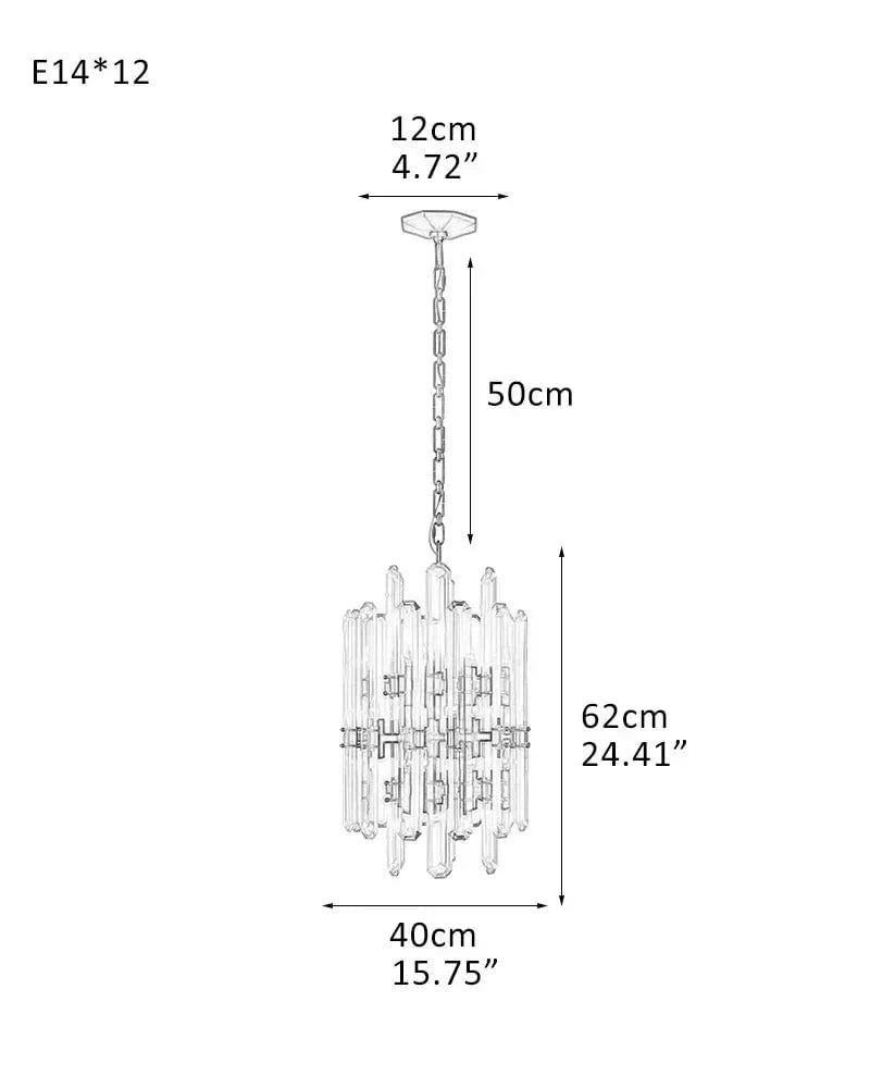 Zermatt Series Grand Chandelier | K9 Crystal Solid brass frame with premium K9 crystals, Copper finish for Grand Foyers and Dining Rooms D40*H62CMCM D15.8"*H24.4" Black American chandelier