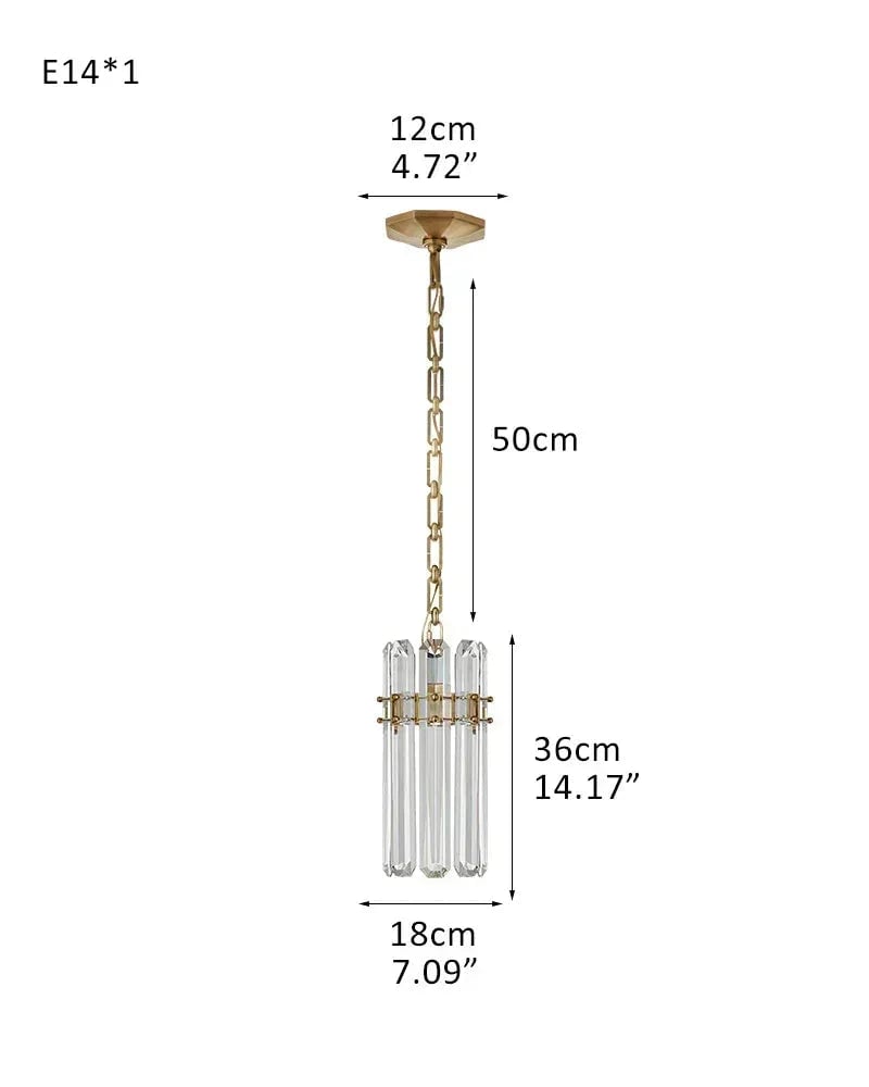 Zermatt Series Grand Chandelier | K9 Crystal Solid brass frame with premium K9 crystals, Copper finish for Grand Foyers and Dining Rooms D18*H36CM D7"*H14" Brass American chandelier
